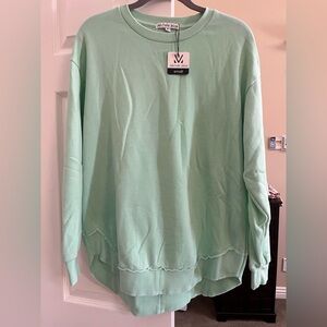Michelle Mae Light Green Women's Crew Neck Sweater Super Soft
